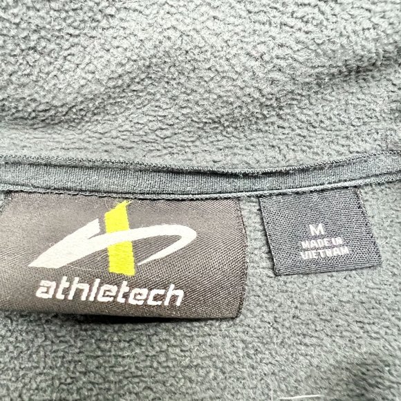 Athletech Jacket Medium Gray Zip Up 3 Front Pockets Fleece Lining - Picture 7 of 9